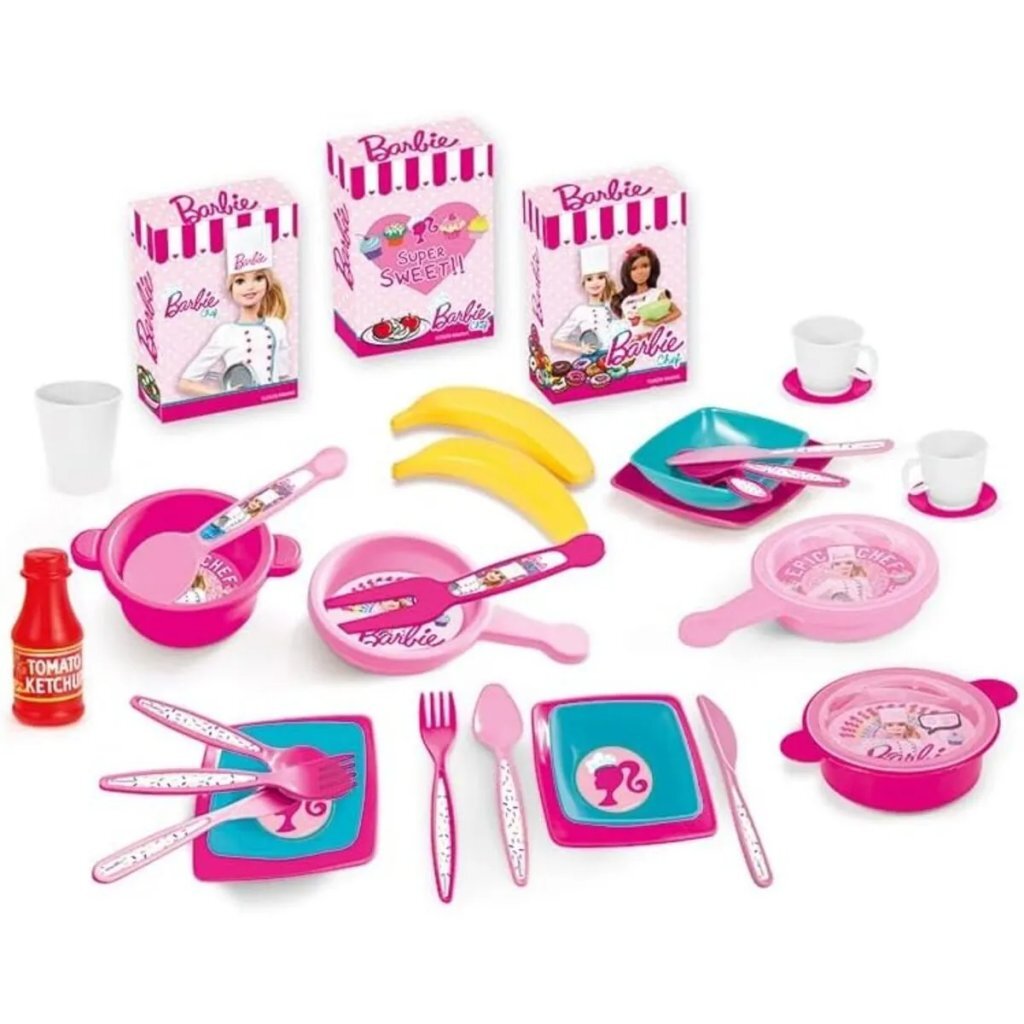 Dolu barbie legekøkken + lyd pink