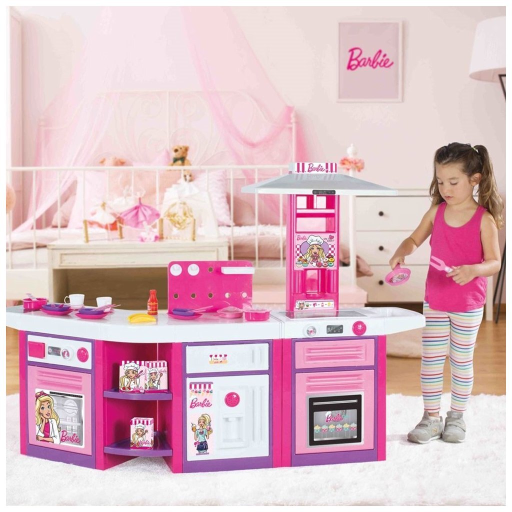 Dolu barbie legekøkken + lyd pink