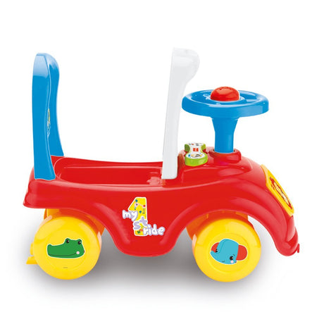 Fisher price gåbil + horn rød blå gul