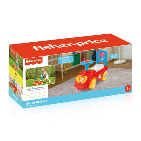 Fisher price gåbil + horn rød blå gul