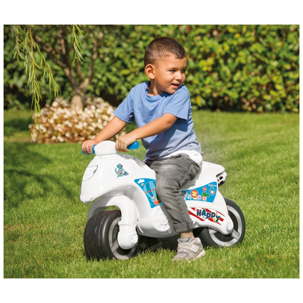 Dolu fisher price kørende motor hvid blå rød