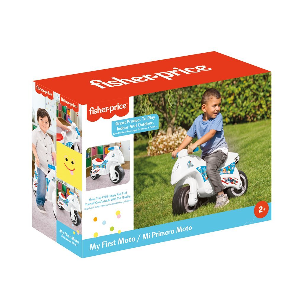 Dolu fisher price kørende motor hvid blå rød