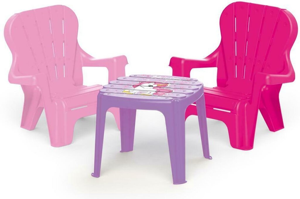 Dolu enhjørning pink bord med stole