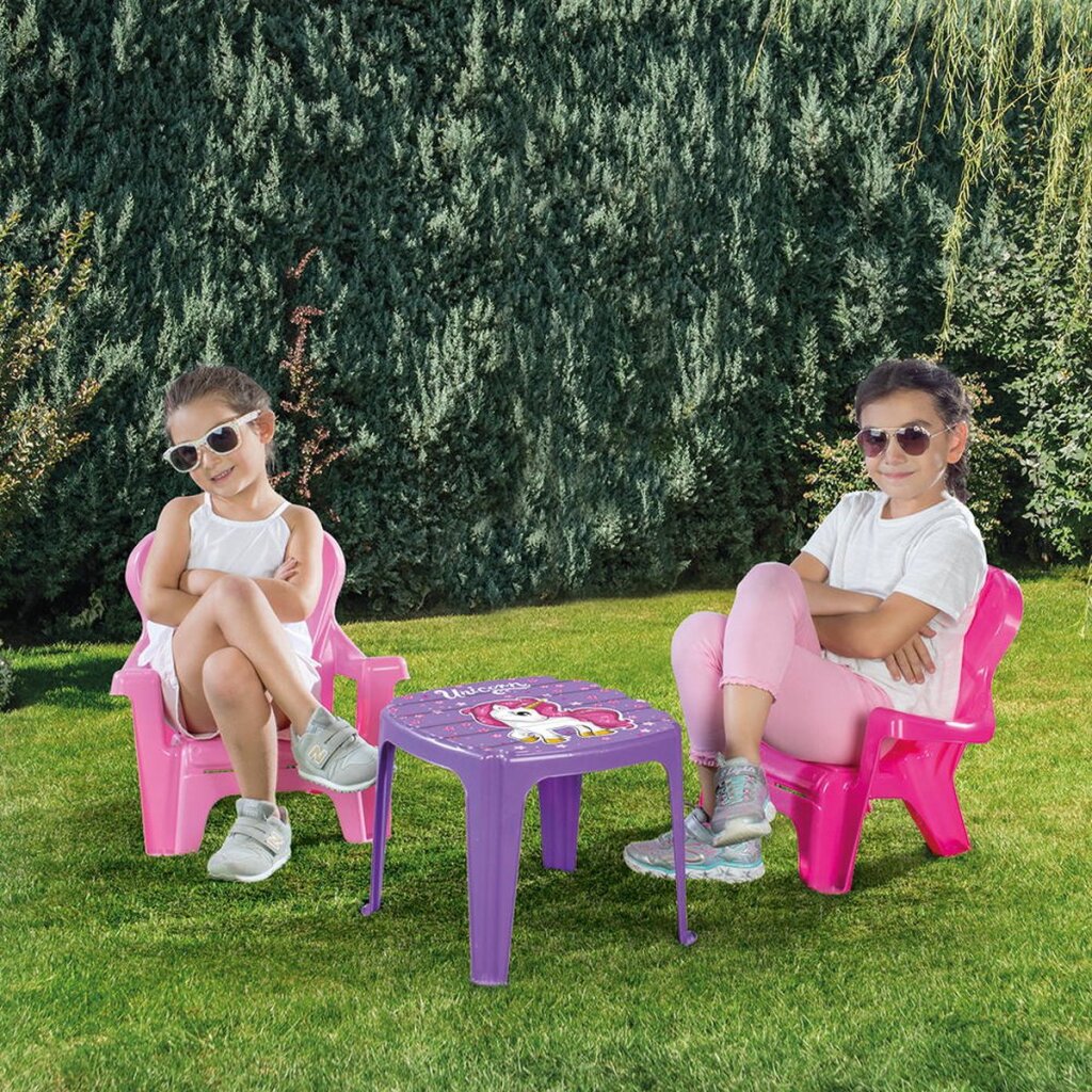 Dolu enhjørning pink bord med stole