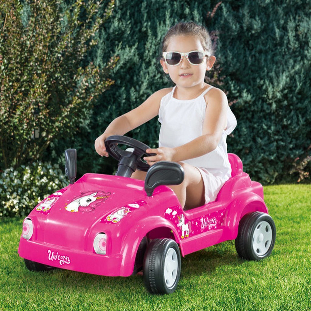 Dolu enhjørning pedal bil pink