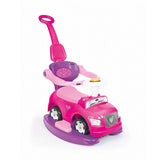 Dolu unicorn ride-on bil med push bar pink
