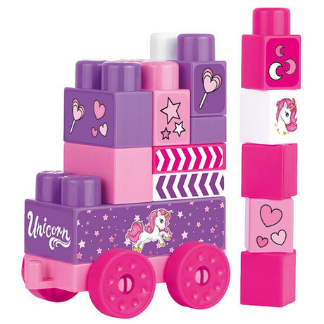 Dolu unicorn jumblocks tog med 20 blokke pink
