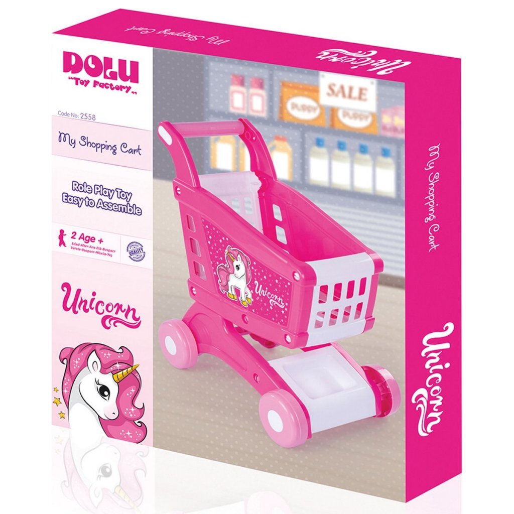 Dolu enhjørning indkøbskurv pink