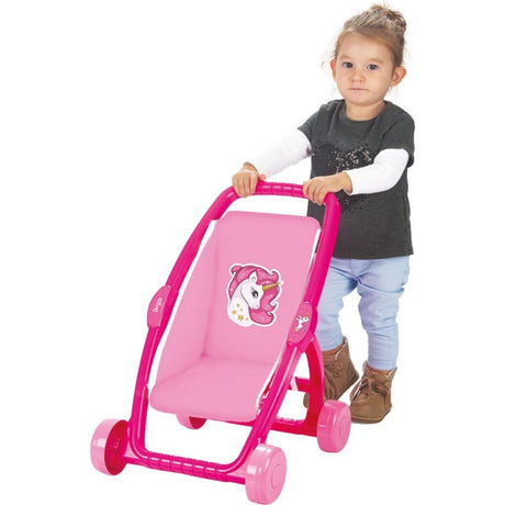 Dolu enhjørning klapvogn pink