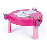 Dolu 2-i-1 vandbord sandbord med tilbehør pink 98x98x77cm