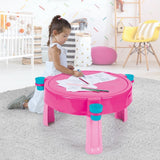 Dolu 2-i-1 vandbord sandbord med tilbehør pink 98x98x77cm