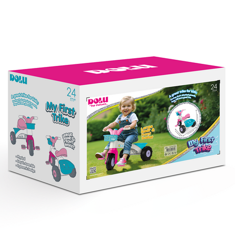 Dolu my first trike kinder driewieler roze wit blauw