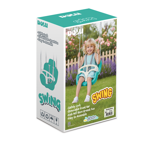 Dolu schommelstoel blauw wit