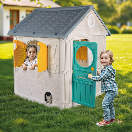 Dolu speelhuis wit grijs blauw 122.5x110x104cm