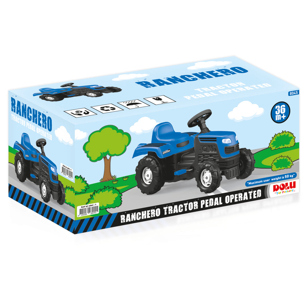 Dolu pedaltraktor med horn blå sort???????