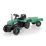 Dolu pedaltraktor med trailerhorn grøn sort