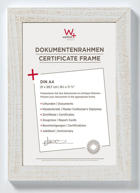 Walther home - træramme - fotostørrelse 21x29,7 (din A4) cm - polarhvid
