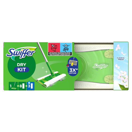 Swiffer gulvrens startsæt 12-delt med 8 tørre og 3 vådservietter