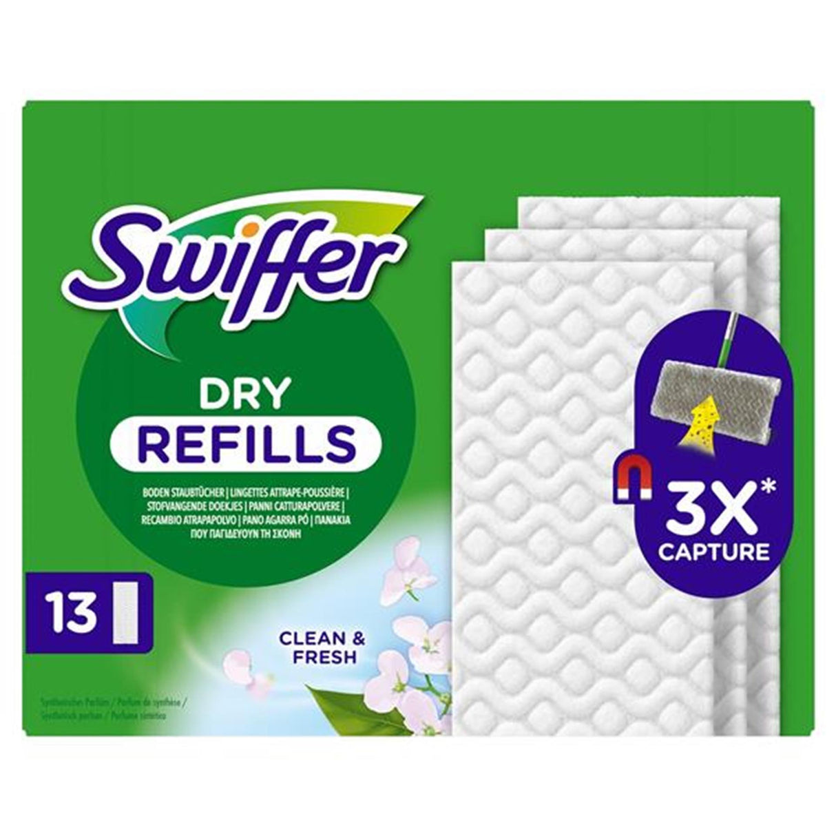 Swiffer dry fresh refill gulvservietter æske med 13 stk