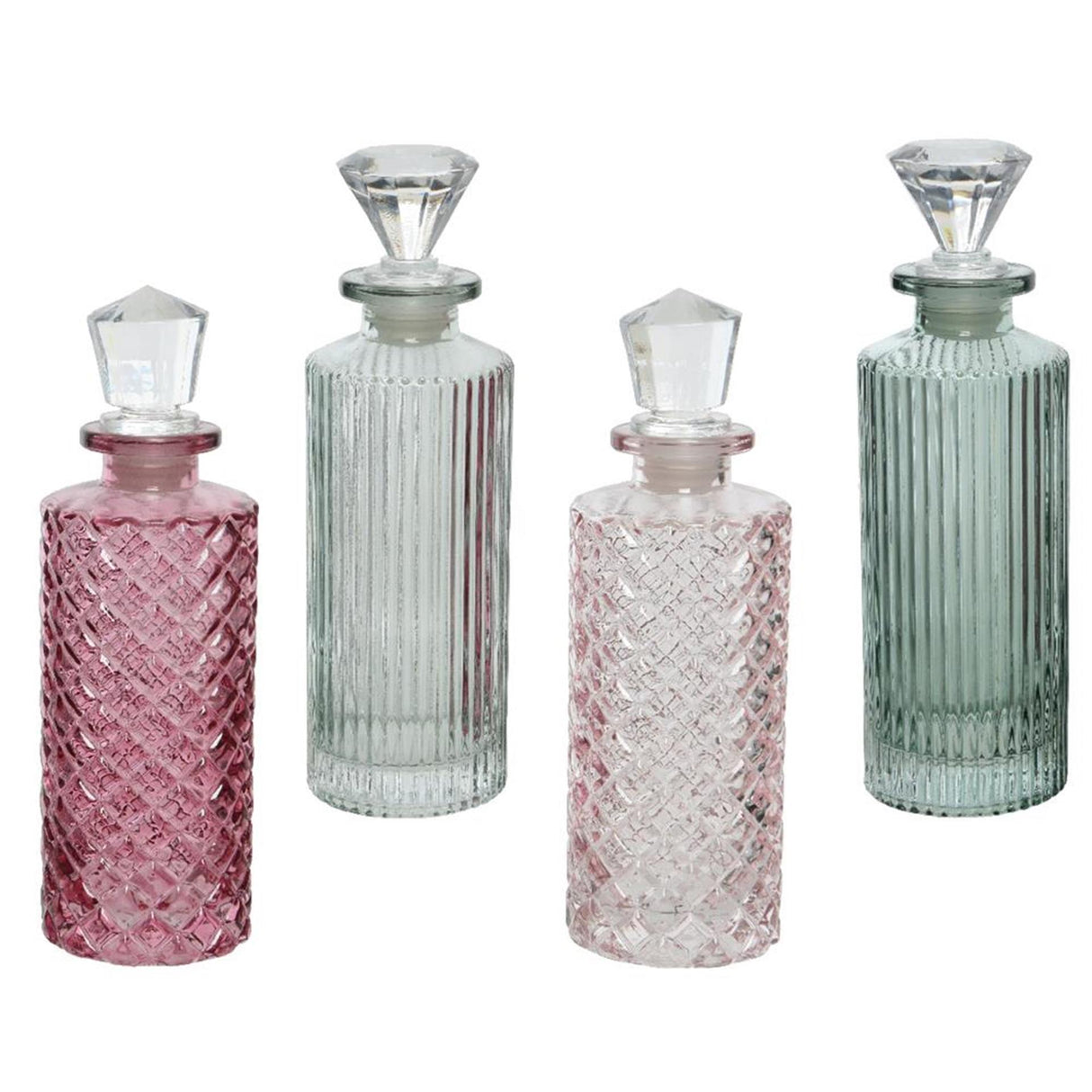 Decoris dekorativ flaske dia.5,1x17cm glas 4 assorterede farver