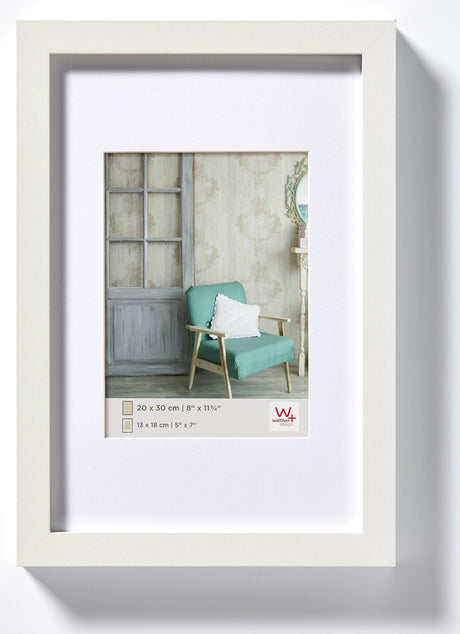 Walther stockholm - mdf træramme - fotostørrelse 30x40 cm - hvid