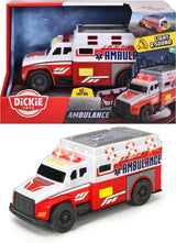 Dickie legetøj ambulance - 15 cm - lys og lyd - legetøjskøretøj
