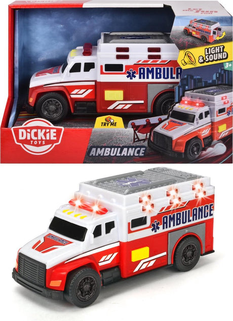Dickie legetøj ambulance - 15 cm - lys og lyd - legetøjskøretøj