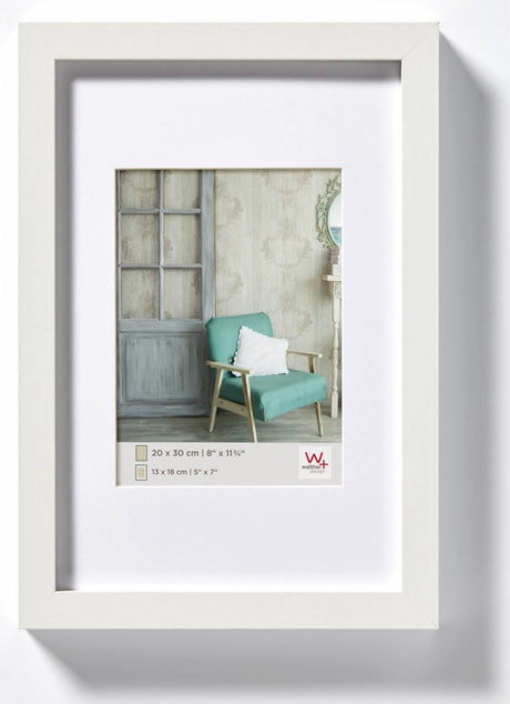 Walther stockholm - mdf træramme - fotostørrelse 30x45 cm - hvid