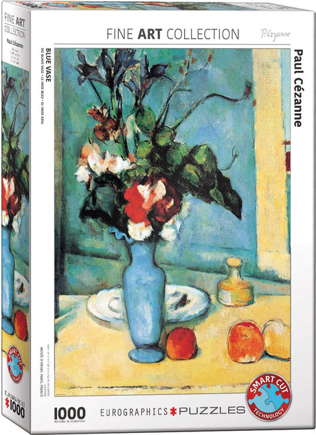 Eurographics - blå vase [vase bleu] - paul cezanne - 1000 stykker 48×68cm (b×h) - kunst puslespil