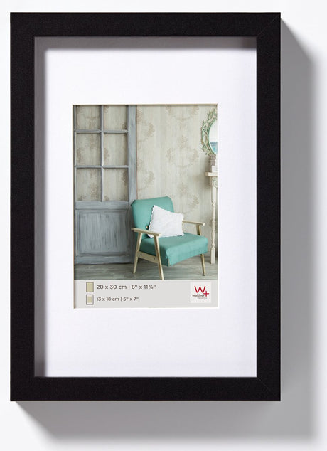 Walther stockholm - mdf træramme - fotostørrelse 15x20 cm - sort