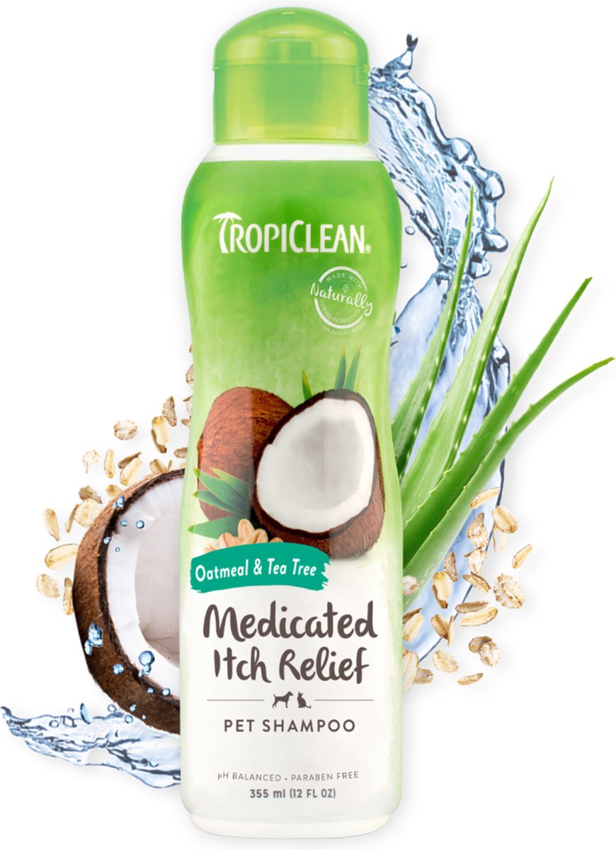 Tropiclean havregryn og tea tree hundeshampoo - 355ml