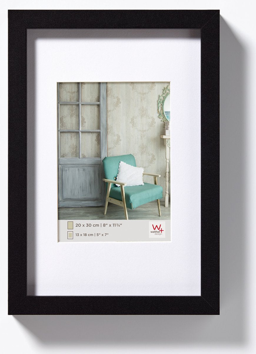 Walther stockholm - mdf træramme - fotostørrelse 20x30 cm - sort