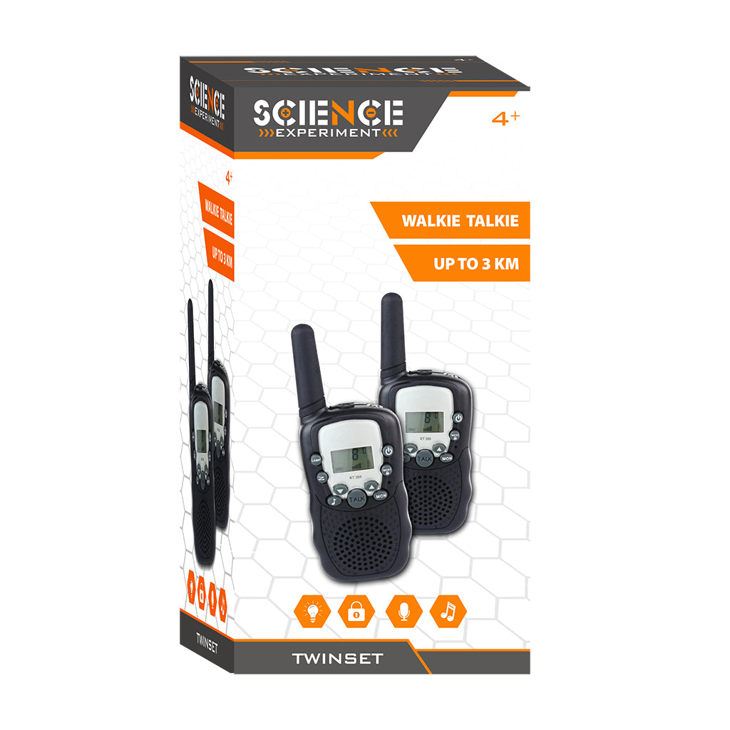 Grundlæggende videnskabeligt eksperiment T-388 walkie talkie + lys sort