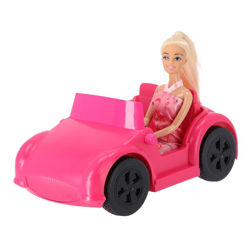 Fleur dukke med bil pink