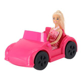 Fleur dukke med bil pink