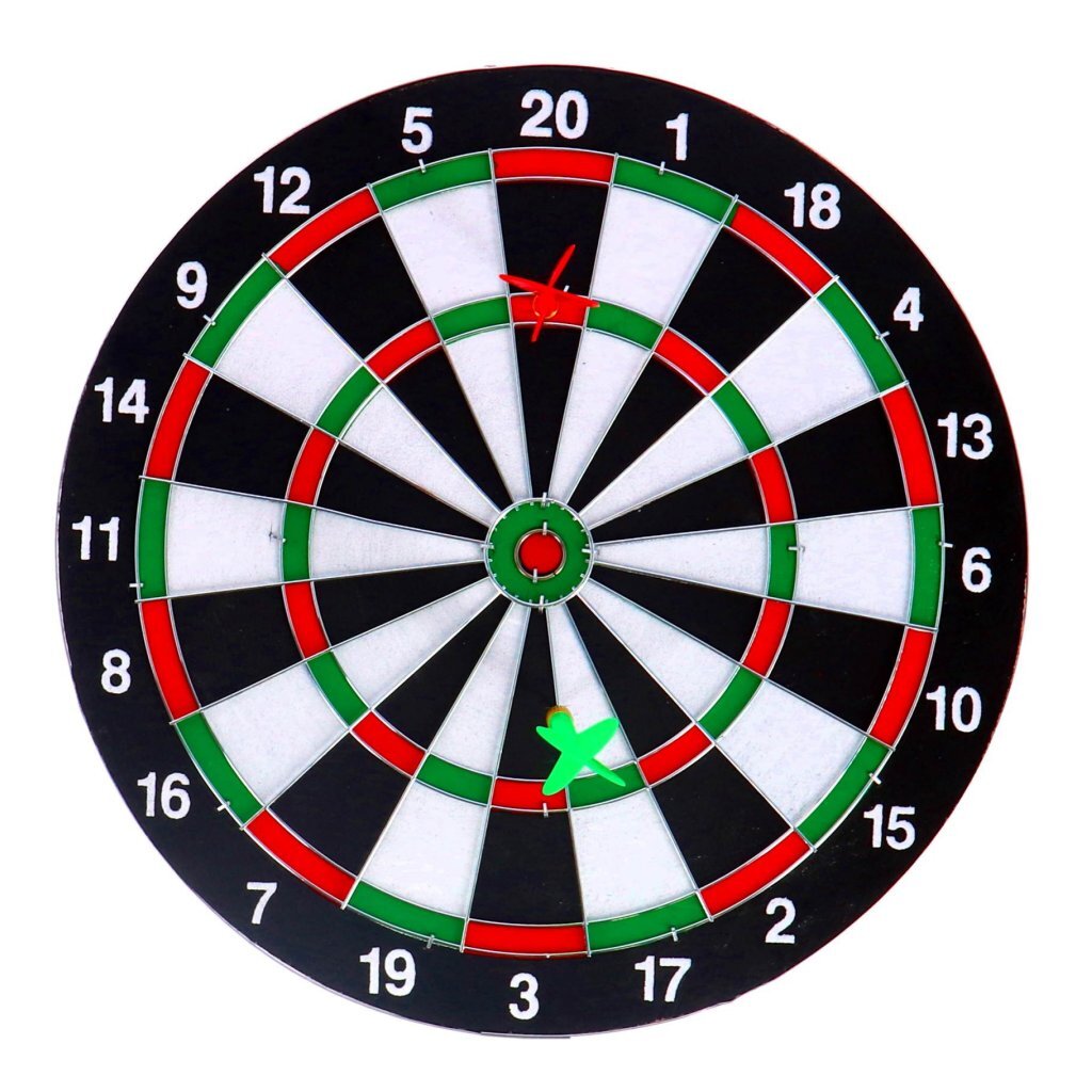 Andre mærker dartskive tosidet + 6 pile 37 cm