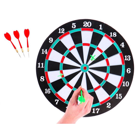 Andre mærker dartskive tosidet + 6 pile 37 cm