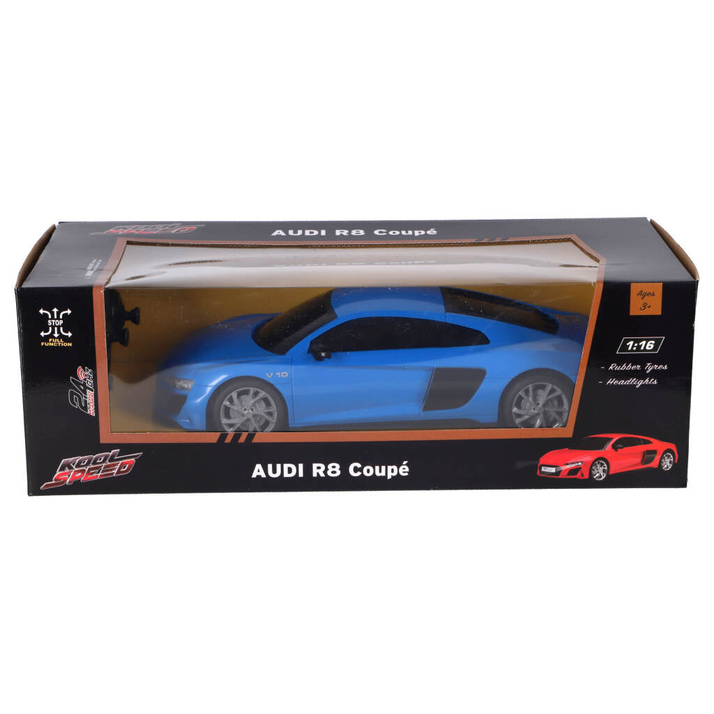 Kool speed rc audi audi r8 v10 kup eacute; 1:16 + lyseblå