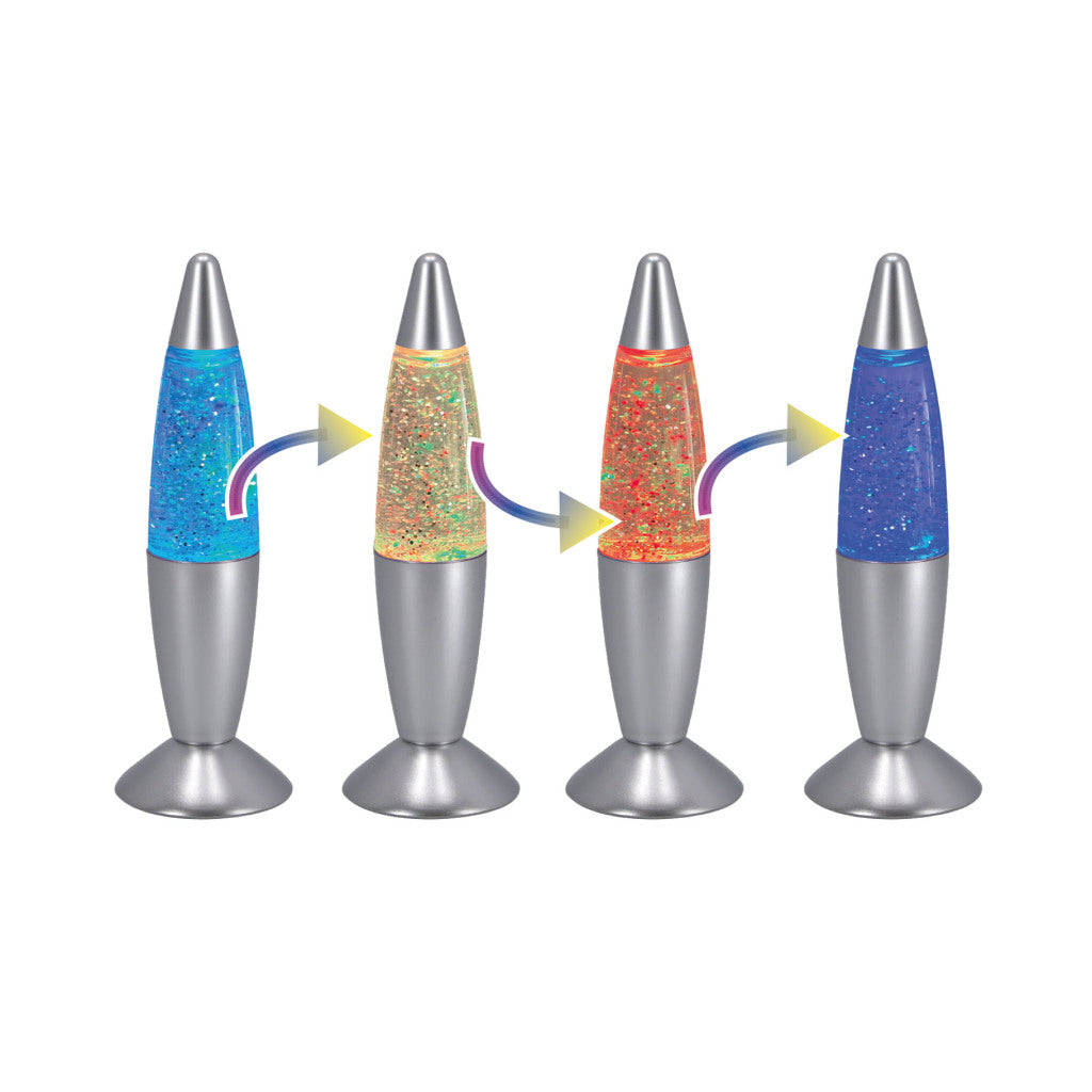 Party time glitter lampe farve skiftende 19 cm