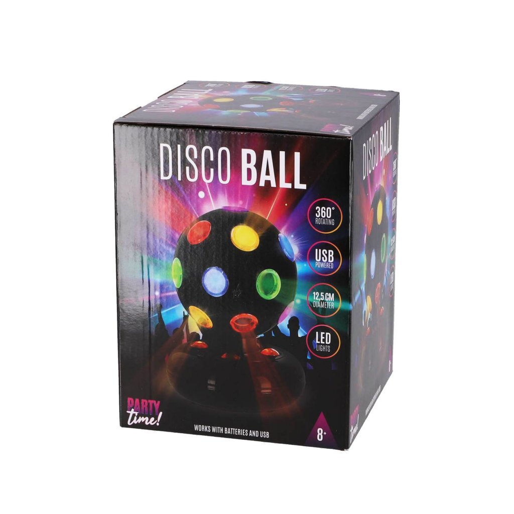 Andre mærker party time led disco kugle 12,5 cm sort