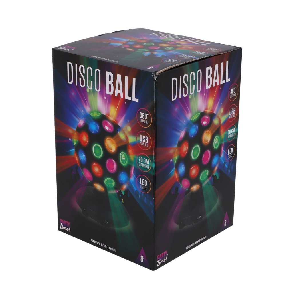 Disco LED kugle 20 cm sort