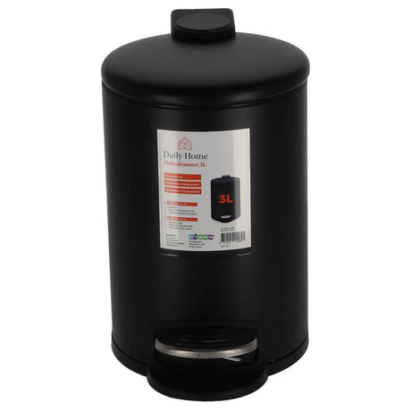 Daglig hjemmepedalspand 3l mat sort