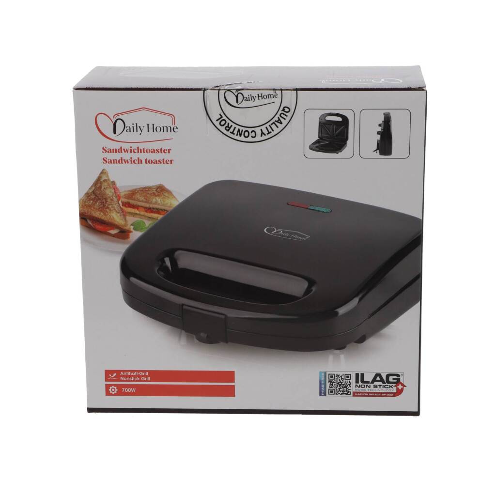 Daily home tosti sandwichmaker 700w zwart