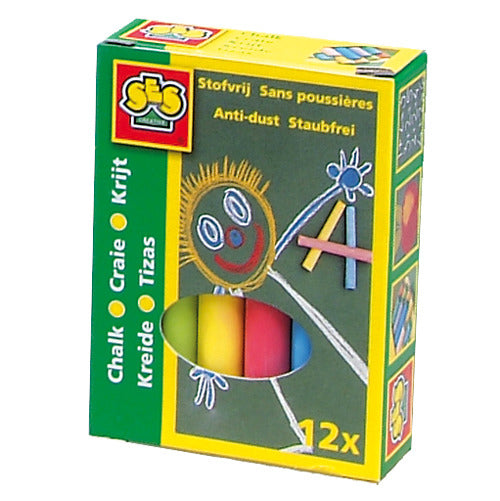 Ses tavle kridt farve ã˜10mm pakke med 12 stk