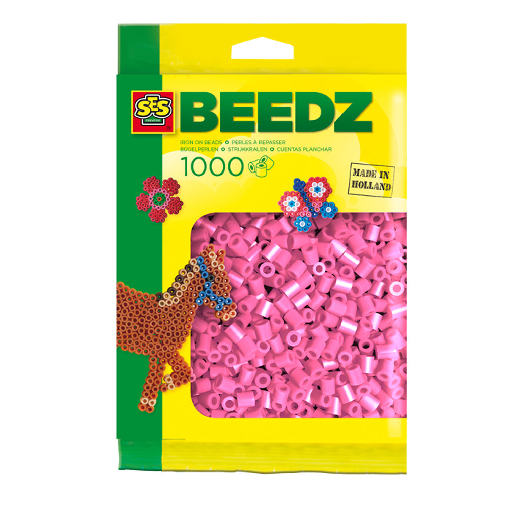 Ses strygeperler - pink, 1000 stk.