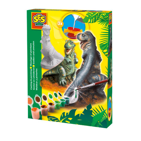 Støbning af seks figurer, t-rex