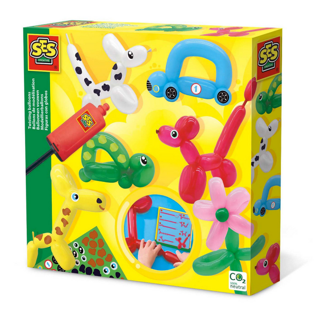 Ses creative – modelleringsballoner – 10 lange balloner med pumpe og klistermærker – lav de flotteste figurer