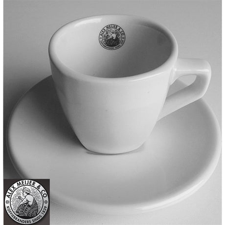 Intermezzo espressokop og underkop Alex Meijer logo 3 stk