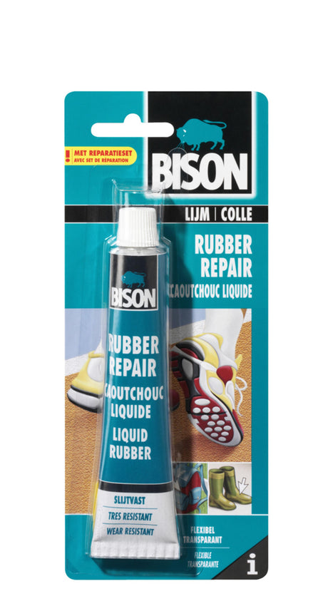 Bison gummi reparationsrør 50 ml, reparationspasta, beskytter, vandtæt, stærk, permanent fleksibel, temperaturbestandig fra - 40°c til + 120°c, nem at bruge