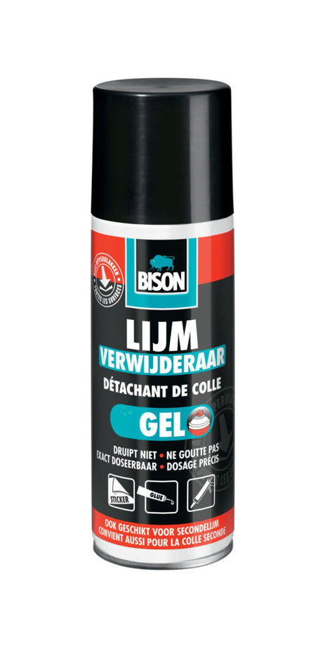 Bison klæbemiddelfjerner spraydåse 200 ml - handy og kraftfuld spray til fjernelse af klæbemiddel og klistermærkerester fra alle slags overflader, drypper ikke, kan påføres lodret